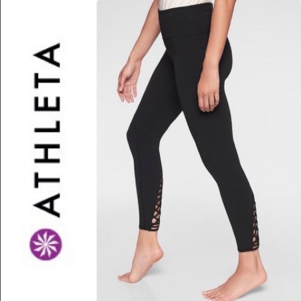 Athleta Black Savasana Macrame Tight XXS